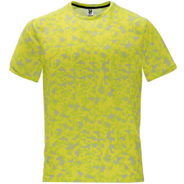 T-Shirt Tecnica Stampata - Pixel Giallo Fluo