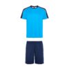 Set sportivo con T-shirt a maniche corte - Turchese Fluor/Blu Marino