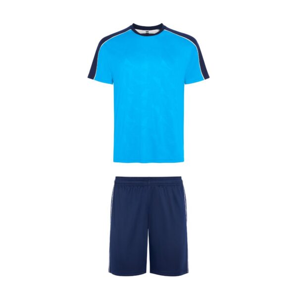 Set sportivo con T-shirt a maniche corte - Turchese Fluor/Blu Marino