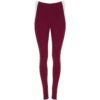 Leggings lungo da donna in jersey semplice - Borgogna/Bianco