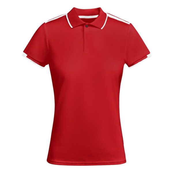 Polo Tecnica Bicolore Donna - Rosso/Bianco