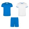 Completo sportivo unisex con due t-shirt - Bianco/Blu Reale