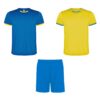 Completo sportivo unisex con due t-shirt - Giallo/Royal