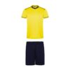 Completo sportivo unisex con t-shirt e pantalone - Giallo/Blu Marino