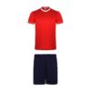 Completo sportivo unisex con t-shirt e pantalone - Rosso/Blu Marino