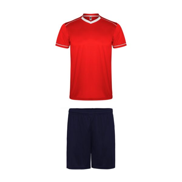 Completo sportivo unisex con t-shirt e pantalone - Rosso/Blu Marino