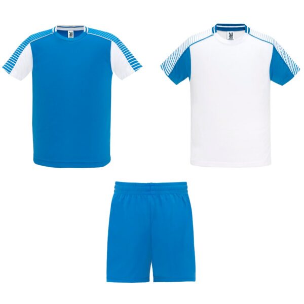 Completo sportivo unisex con due t-shirt - Bianco/Blu Reale