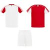 Completo sportivo unisex con due t-shirt - Bianco/Rosso