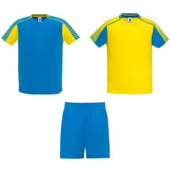 Completo sportivo unisex con due t-shirt - Giallo/Royal