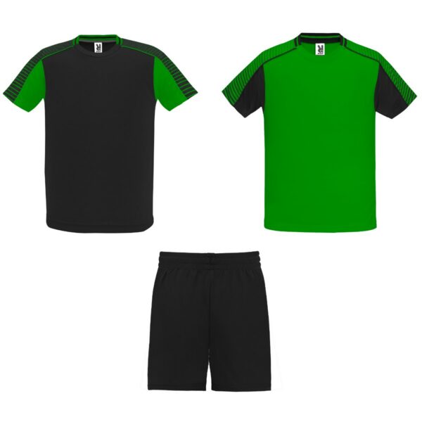 Completo sportivo unisex con due t-shirt - Verde Felce/Nero