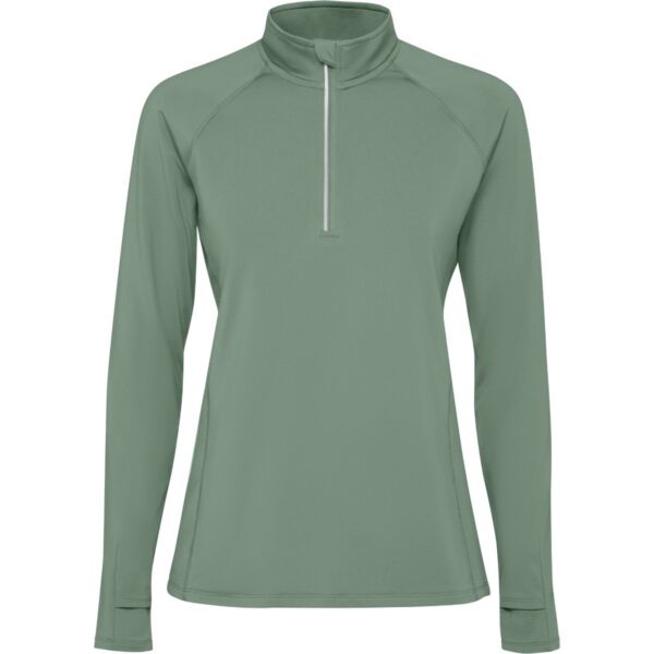 Felpa Tecnica Donna Mezza Zip - Laurel Green