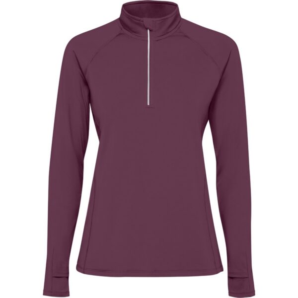 Felpa Tecnica Donna Mezza Zip - Plum Red