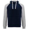 Felpa Bicolore con Cappuccio - Blu Navy/Grigio Vigorè