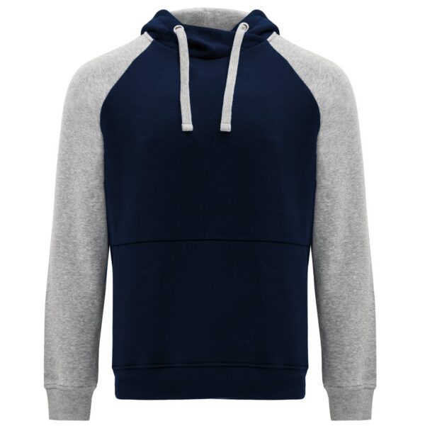 Felpa Bicolore con Cappuccio - Blu Navy/Grigio Vigorè