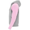 Felpa Bicolore con Cappuccio - Grigio Vigorè/Rosa Chiaro vista 2