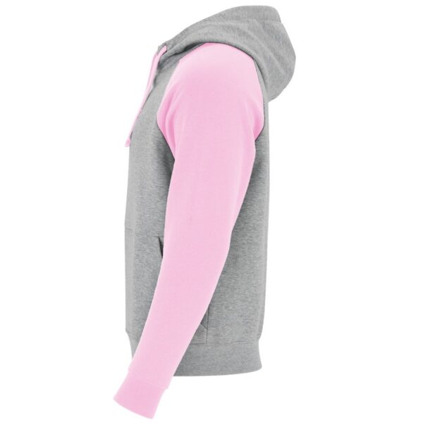 Felpa Bicolore con Cappuccio - Grigio Vigorè/Rosa Chiaro vista 2