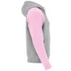 Felpa Bicolore con Cappuccio - Grigio Vigorè/Rosa Chiaro vista 3