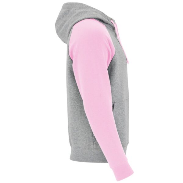 Felpa Bicolore con Cappuccio - Grigio Vigorè/Rosa Chiaro vista 3