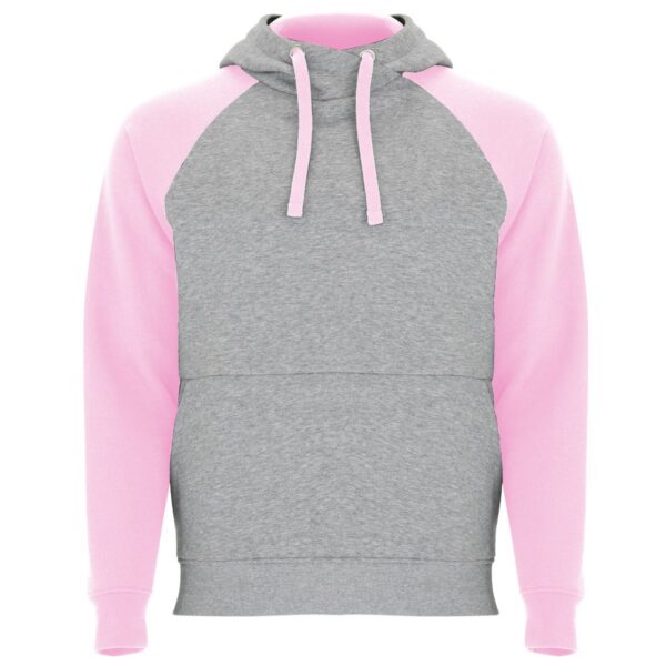 Felpa Bicolore con Cappuccio - Grigio Vigorè/Rosa Chiaro