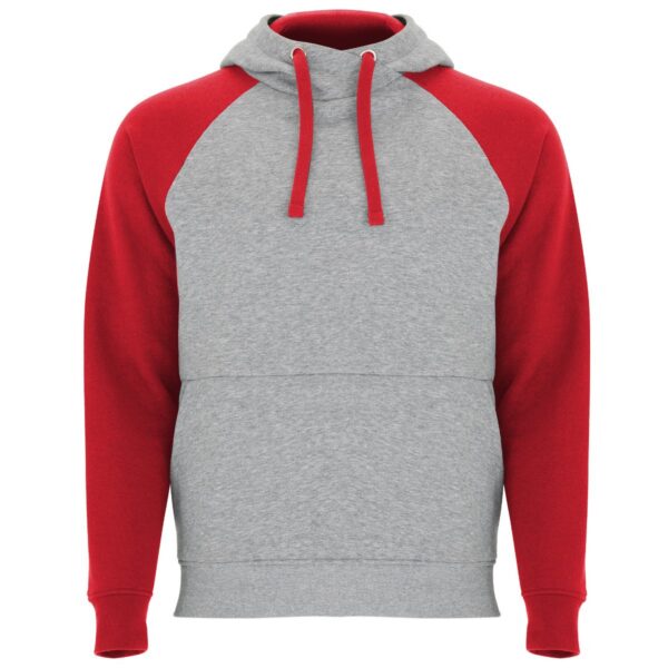 Felpa Bicolore con Cappuccio - Grigio Vigorè/Rosso