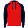 Felpa Bicolore con Cappuccio - Rosso/Blu Navy