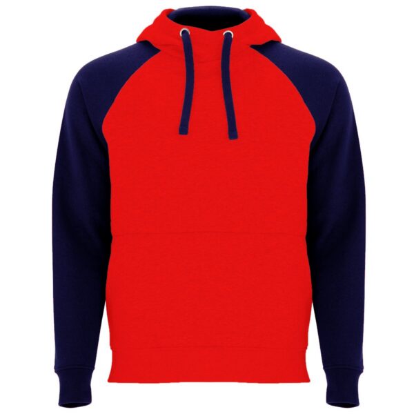 Felpa Bicolore con Cappuccio - Rosso/Blu Navy