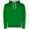 Felpa con Cappuccio 280 g - Verde Kelly/Bianco