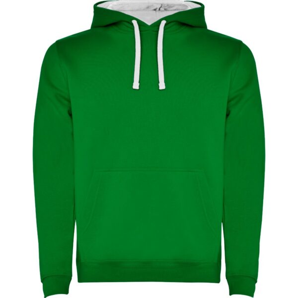 Felpa con Cappuccio 280 g - Verde Kelly/Bianco