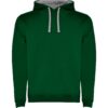 Felpa con Cappuccio 280 g - Verde Bottiglia/Grigio Vigorè
