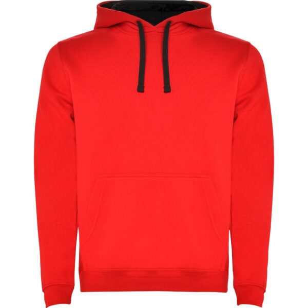 Felpa con Cappuccio 280 g - Rosso/Nero