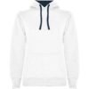 Felpa Donna con Cappuccio - Bianco/Blu Navy