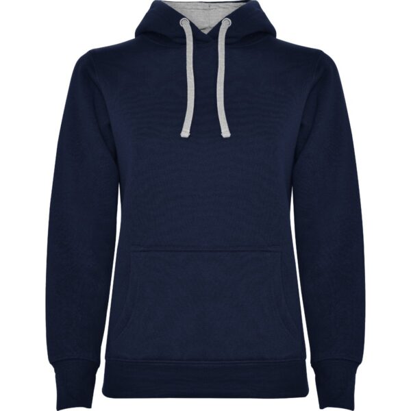 Felpa Donna con Cappuccio - Blu Navy/Grigio Vigorè