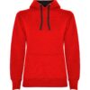 Felpa Donna con Cappuccio - Rosso/Nero