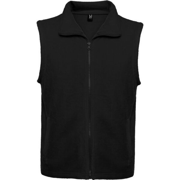 Gilet in pile con collo alto - Nero