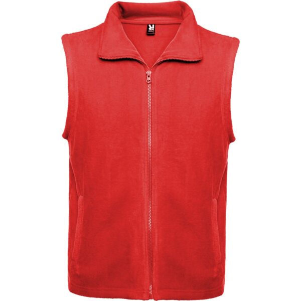 Gilet in pile con collo alto - Rosso