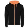 Felpa con Zip e Cappuccio - Nero/Arancione Fluo