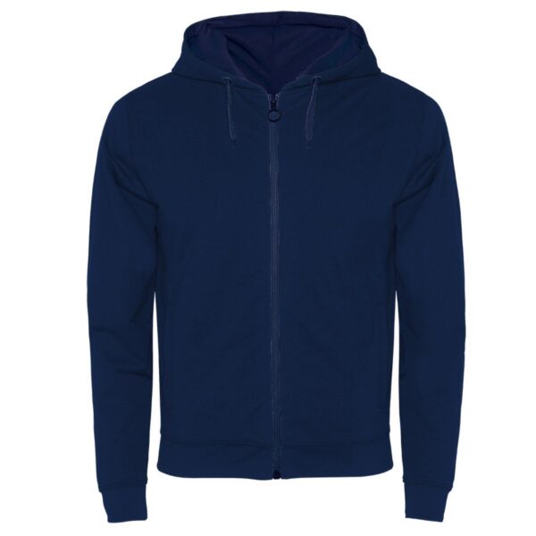 Felpa con Zip e Cappuccio - Blu Navy