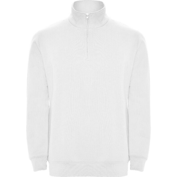 Felpa Mezza Zip Collo Alto - Bianco