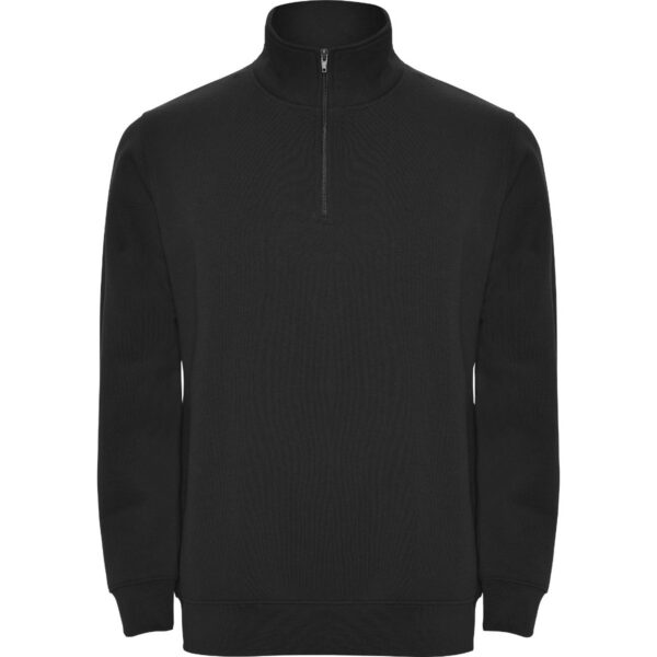 Felpa Mezza Zip Collo Alto - Nero