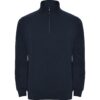 Felpa Mezza Zip Collo Alto - Blu Navy