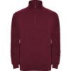 Felpa Mezza Zip Collo Alto - Granata