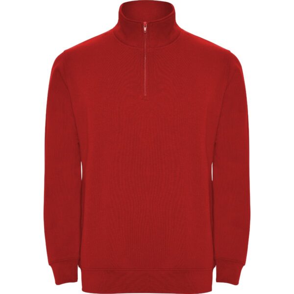 Felpa Mezza Zip Collo Alto - Rosso