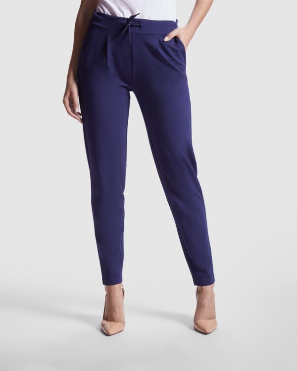 Pantalone in tessuto stretch con girovita elasticizzato - modello 1
