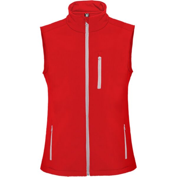 Gilet softshell a 2 strati con zip - Rosso