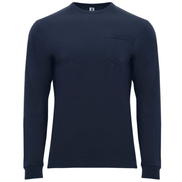 T-Shirt Manica Lunga con Taschino - Blu Navy