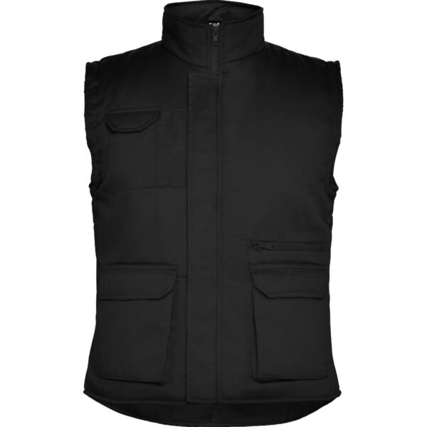 Gilet da lavoro multitasche imbottito con schienale - Nero