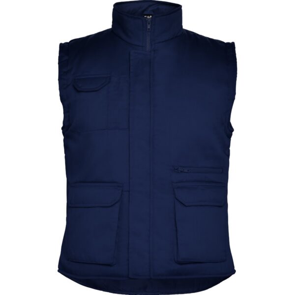 Gilet da lavoro multitasche imbottito con schienale - Blu Navy