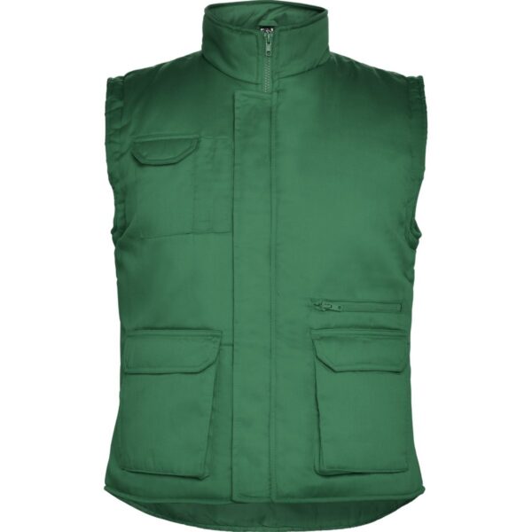 Gilet da lavoro multitasche imbottito con schienale - Verde Bottiglia