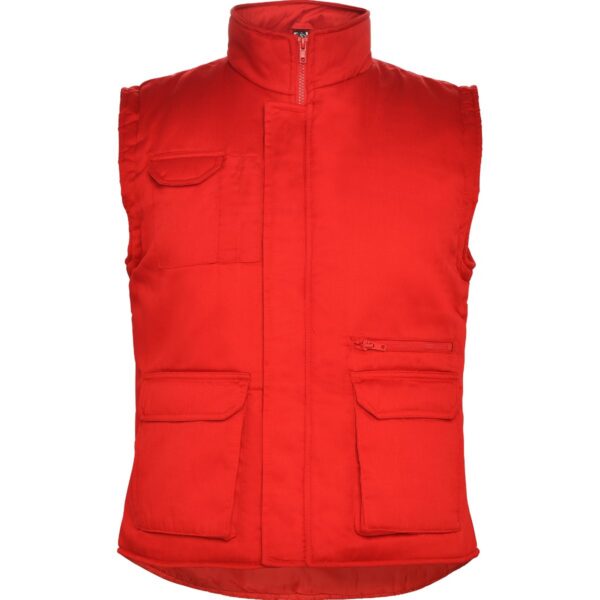 Gilet da lavoro multitasche imbottito con schienale - Rosso