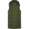 Gilet imbottito da donna con cappuccio rimovibile - Verde Militare